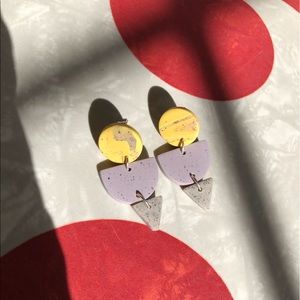 Polymer Clay Earrings with Hypoallergenic Steel Posts